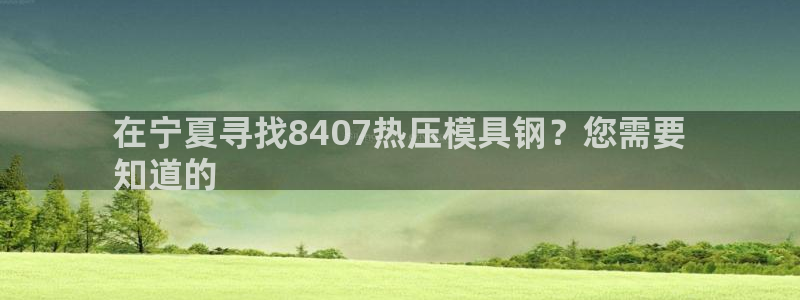 易倍申医保报销：在宁夏寻找8407热压模具钢？您需要
知