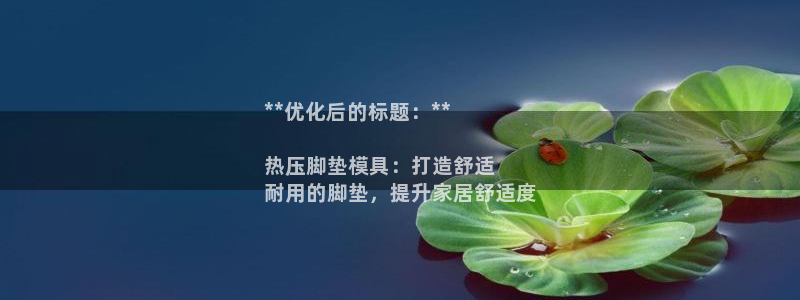 易倍申片：**优化后的标题：**

热压脚垫模具：打造舒